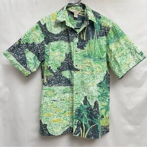 Vintage made in Hawaii - Hawaiian volcanos Nature Catamaran - 80s 70s hand dyed